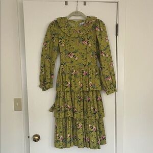 Batsheva + Laura Ashley Floral Green Dress